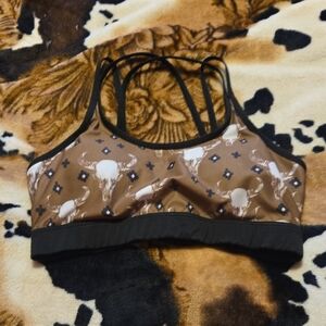Western Print Sports Bra